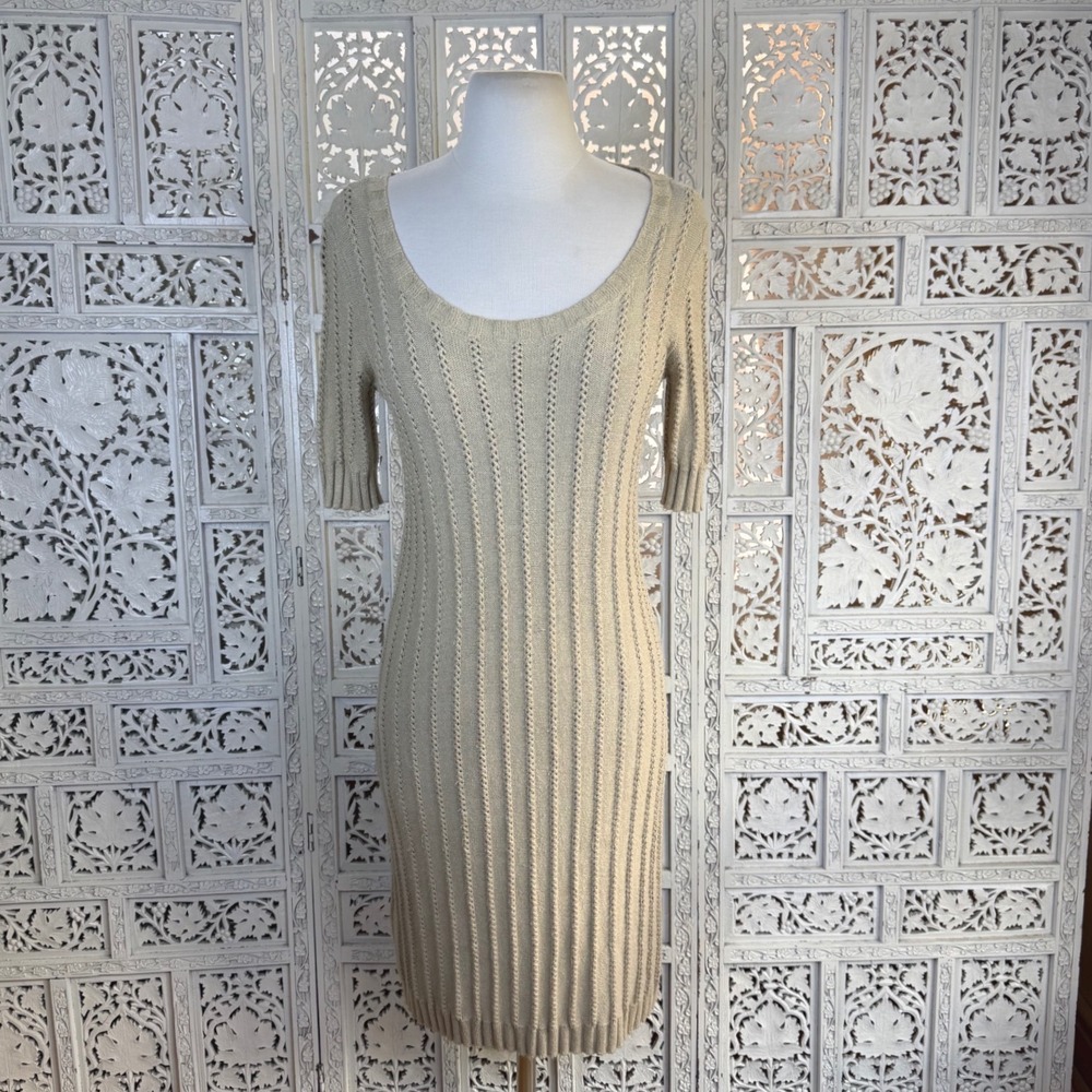J Jill Stretchy Knit Ribbed Silk Blend Sweater Dress Sz Xsmall Resort Vacation